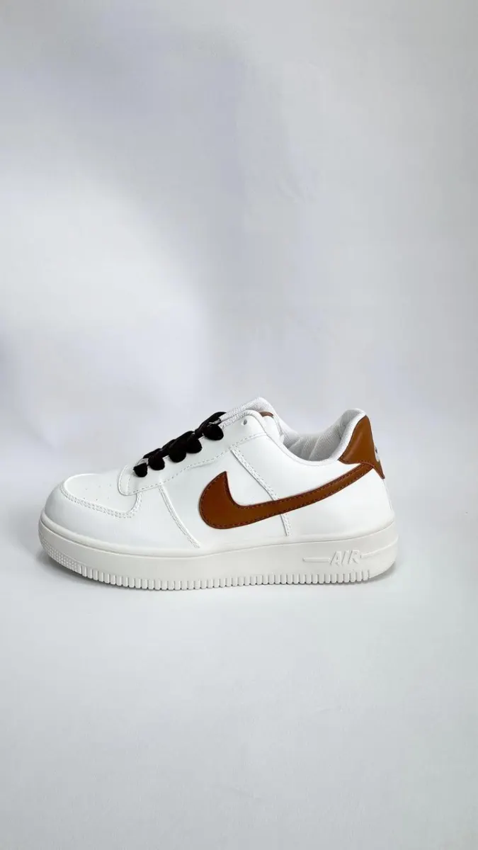 Classic White & Brown Air Sneakers