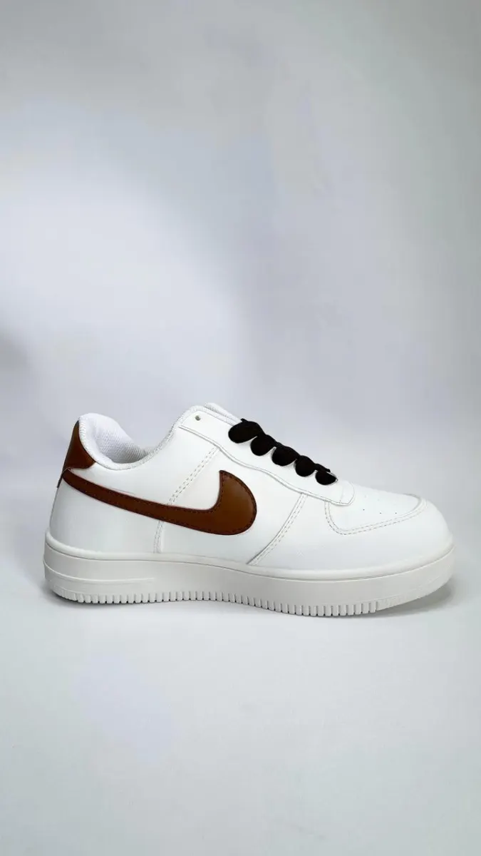 Classic White & Brown Air Sneakers